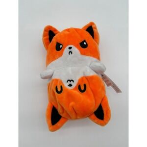 TeeTurtle Reversible Orange Cat Plush Happy Mad Mood Soft Stuffed Animal